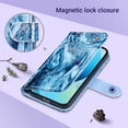 thumbnail image 4 of ULAK Wallet Case for iPhone 13 for Women Girls, Kickstand Phone Case with Card Holder for Apple iPhone 13 6.1 inch 2021, Blue Stone, 4 of 9