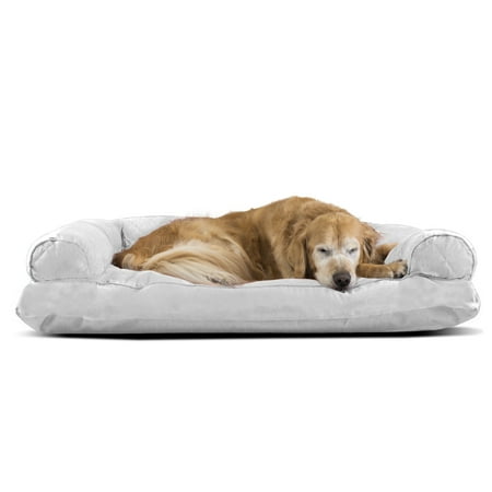 UPC: 0842229105315 | FurHaven Pet Products | Quilted Pillow Sofa Pet Bed for Dogs & Cats Silver Gray Jumbo