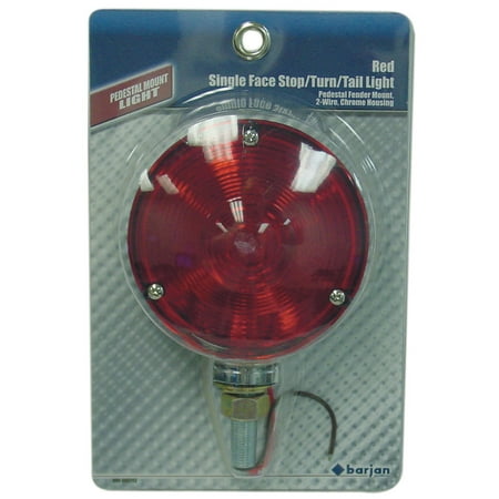 Chrome Talis Single - Barjan RED PEDESTAL FENDER MOUNT, 2 WIRE SINGLE FACE STOP/TURN/TAIL LIGHT WITH CHROME HOUSING 0493437112