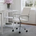 thumbnail image 3 of Martha Stewart Piper Upholstered Office Chair in White/Polished Nickel, 3 of 15