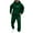 Dark Green, variant on Men's Hooded Sweatshirt and Jogger Set Casual Pullover Tracksuit with Letter Print for Daily Wear Gym Running Street Outfit(White,L)