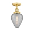 thumbnail image 2 of Innovations Lighting  Edison Geneseo - 1 Light 6" Semi-Flush Mount Satin Gold/Clear Crackled, 2 of 5