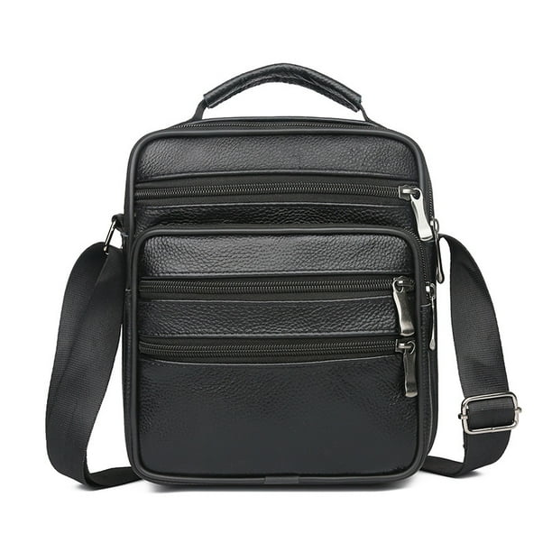 Bolso bandolera de cuero para hombre, elegante bandolera
