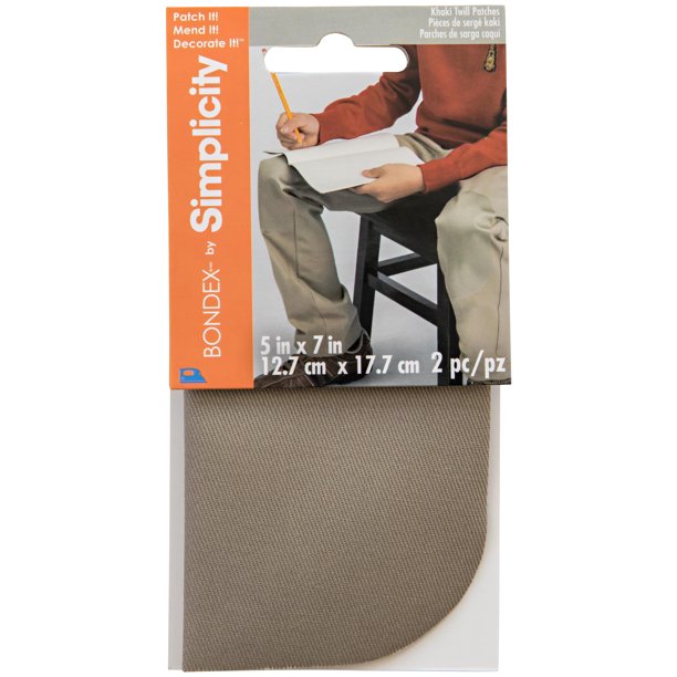 Bondex Fabric IronOn Patches, 5" x 7" Khaki Twill IronOn Patches, 2