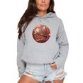 thumbnail image 2 of Glitter Basketball Hoodie for Women & Teen Girls Sparkle Game Day Pullover Sweatshirt, 2 of 8