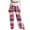 Hot Pink, variant on Women's Winter Plaid Print Drawstring Casual Sports Pants, Camel, XXXL