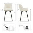 thumbnail image 3 of Modern Bar Stools Set of 2, 26" H Swivel Counter Height Barstools with High Backs, Kitchen Island Stools, For Bar & Home,Fabric, Beige, 3 of 7