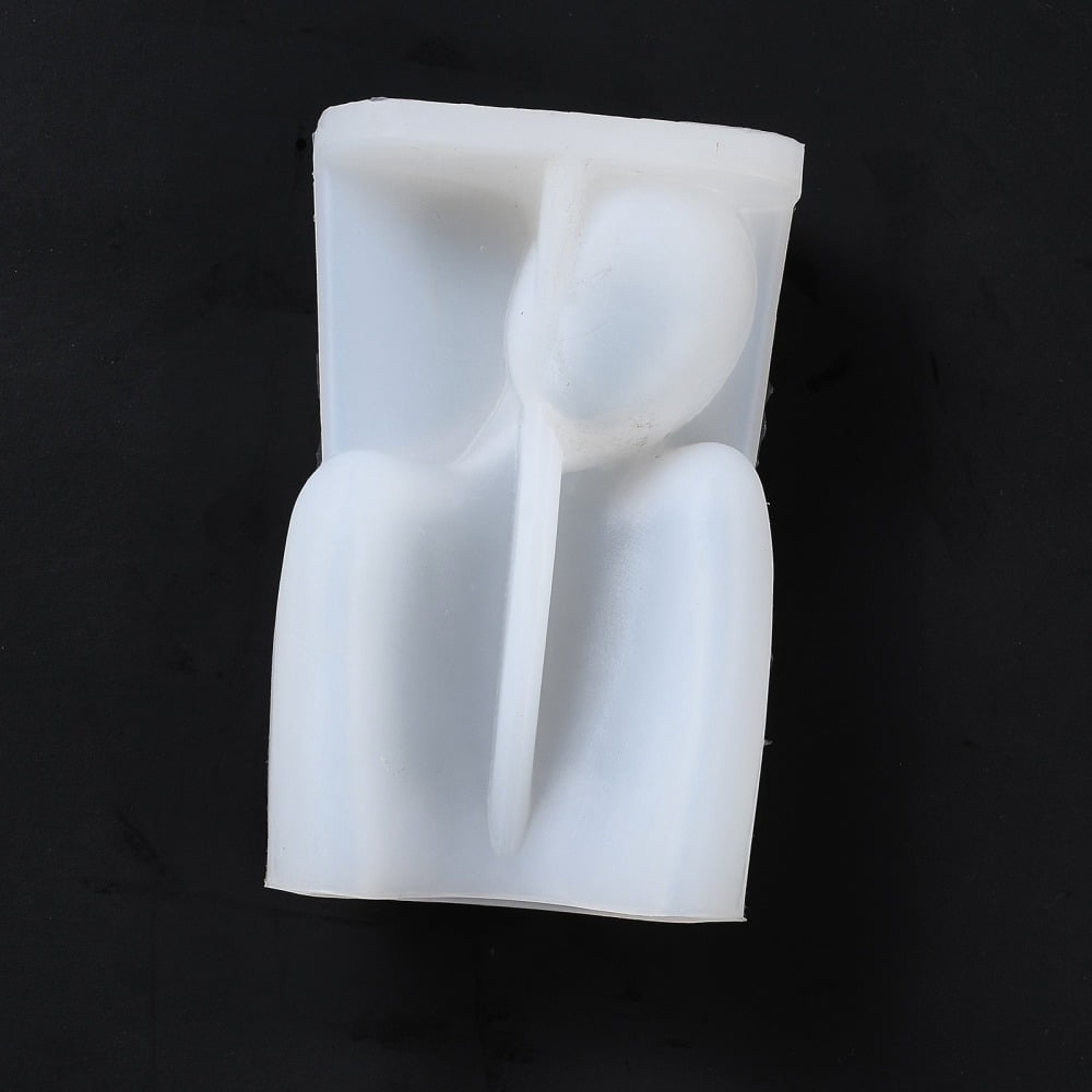 3pcs Boyfriend Candle 3D Bust Portrait Silicone Molds for Half-body Sculpture Scented Candle Making White 14x8.9x5.7cm Inner Diameter: 72x21mm.