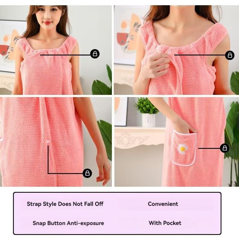 Wearable Bath Towel for Women, Quick Dry Absorb Water Bath Towel, Towel Wrap Plus Size