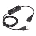 thumbnail image 1 of Unique Bargains Câble USB avec Interrupteur ON/Off USB Mâle vers Femelle Rallonge 1M Noir 2 Pcs, 1 of 5