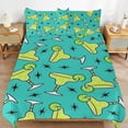 thumbnail image 6 of 3 Pcs Soft Bedding Set, Includes 1 Duvet Cover with Zipper And 2 Pillow Shams,Margarita Time Queen(90"×90"), 6 of 8