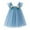 Blue, variant on Zhuashum Toddler Girls Fly Sleeve Floral Tulle Holiday Party Wear Dress Dance Party Princess Dresses Clothes,Size:2-3 Years