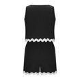 thumbnail image 7 of Htigea 2 Piece Lounge Sets for Women Summer Outfits Short Sleeve Womens Short Sets Casual Matching Set Black,XL, 7 of 7