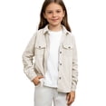 thumbnail image 3 of UACY Jacket Boys Fall Long Sleeve Button Up Shirts Jacket Collared Shacket Lightweight Overshirt with Pockets, 3 of 9