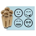 thumbnail image 1 of Emoticon Faces Scared Neutral Grimace Tongue Out Rubber Stamp Set for Scrapbooking Crafting Stamping - Small 3/4 Inch, 1 of 7