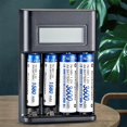 FCAa Batteries Charger,4 Bay Battery Charger,Aa AAA Battery Charger,Ni