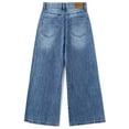 thumbnail image 2 of KIDSCOOL SPACE Girls Slim Jeans,Wide-leg Simple Design Denim Pants,Light Blue,8-9 Years, 2 of 7