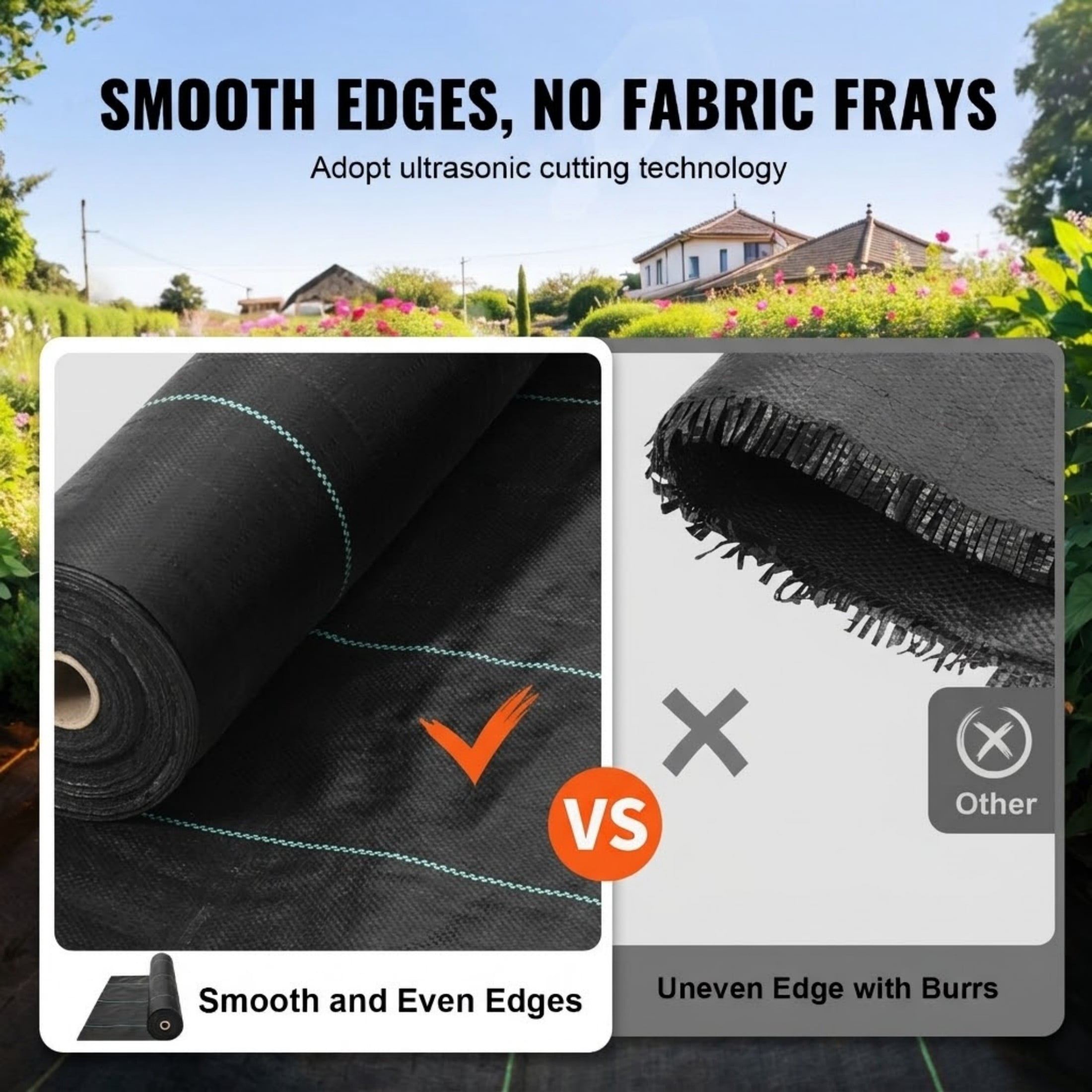 13FT x 60FT Heavy Duty Weed Barrier Landscape Fabric, 5OZ Woven Geotextile Weed Block Mat for Garden & Driveway