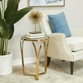 thumbnail image 2 of DecMode 16" x 23" Gold Metal Accent Table with Black Top, 1-Piece, 2 of 8