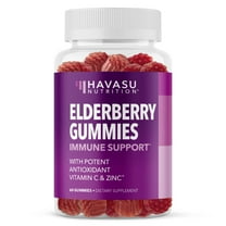 Havasu Black Elderberry Gummies with Zinc and Vitamin C, Immune Support Gummies, 60 Ct