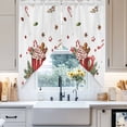 thumbnail image 4 of Swag Curtains Valances for Windows, Merry Christmas Short Kitchen Window Curtains Over Sink, Coffee Cup Gingerbread Man Cafe Curtains Panel Set Of 2,Rod Pocket, 36 Inches Length White, 4 of 8