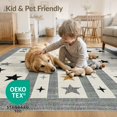 thumbnail image 4 of ODIKA 9'x12' Washable Area Rug Under Layered Door Stripe Bold Doormat Stars Checkered Farmhouse Grid for Dining Room, Basement, Large Office, Non-Slip Chair-Friendly, 4 of 7