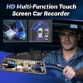 thumbnail image 2 of HD Multi-Function Touch Screen Car Recorder, 10 Inch Mirror Dash Cam Night Vision, Full Touch Display, Wide Angle Rear View Backup Camera for Cars, SUVs (1080+1080+32g), 2 of 7