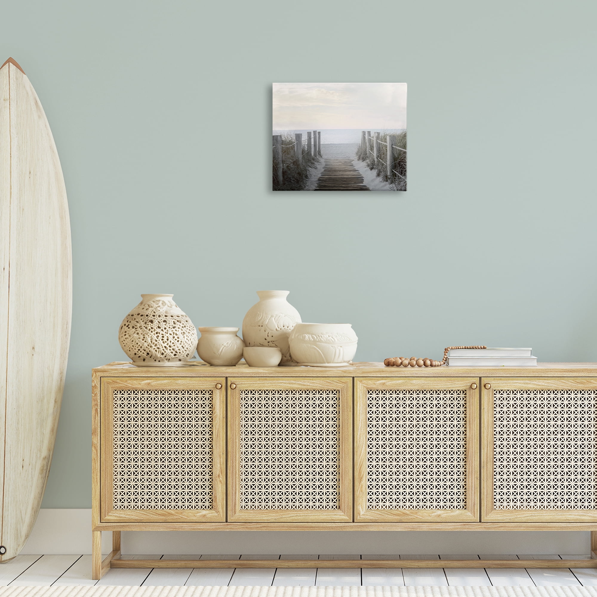 Stupell Industries Boardwalk Steps to Beach Landscape Photography Gallery Wrapped Canvas Art Print Wall Art, 20 x 16