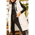 thumbnail image 2 of Women's Hooded Quilted Puffer Vest - Long Sleeveless Winter Jacket with Button Front & Pockets, 2 of 6