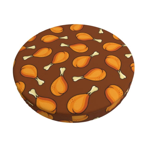 Disketp Chicken Legs 1 Funda Redonda para Taburete, Funda de Cojín para Silla de Bar Suave y Elástica-12 inch