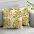 thumbnail image 3 of Acheng Palm Leaves with Lush Branches and Leaves Tropical Jungle Palm Leaves Short Plush Pillowcase Set of 2 White, 3 of 7