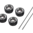 thumbnail image 3 of HILABEE 4 Pcs/Ensemble 1/64 Modèle de Voiture Tout-Terrain Roue et Pneus Pièces de Rechange pour Hotwheels E3, 3 of 7