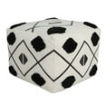 thumbnail image 4 of Laddha Home Designs 18" Black and White Diamond Directional Square Pouf Ottoman, 4 of 9