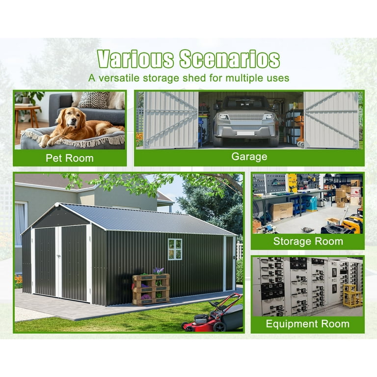 LZBEITEM 20x12 FT Outdoor Metal Garage Shed Extra Large Storage