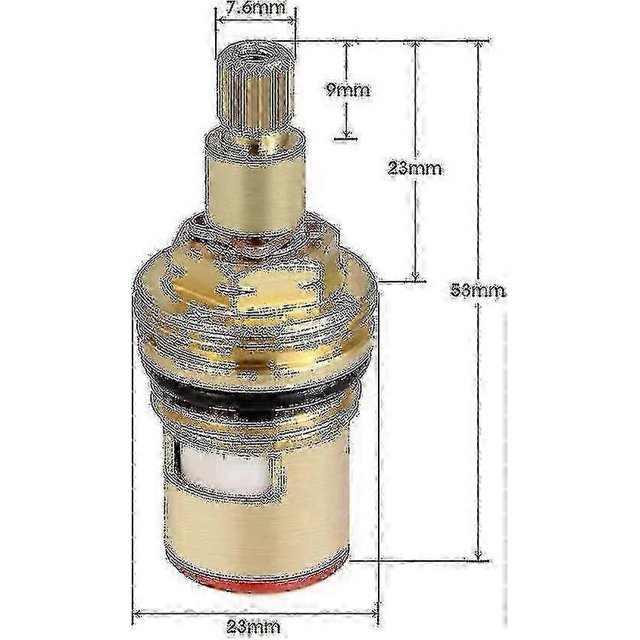 2pcs Ceramic Disc Cartridge Universal Brass Faucet Replacement 20 Notches 53mm