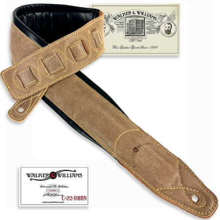 Walker & Williams C-22-DBRN Distressed Brown Leather Strap with Double Padding