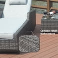 thumbnail image 5 of Direct Wicker Outdoor Rattan Chaise Lounge Chair with Adjustable Backrest & Cushion, 3-Piece Reclining Sun Lounger - Brown, 5 of 8