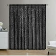 thumbnail image 3 of Mainstays Velvet Sheer Ogee Burnout Rod Pocket Curtain Panel, 54" x 95", Black, 3 of 5