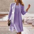 thumbnail image 2 of JUNWELL Robe Deux Pièces pour Mère de la Mariée Élégante Moulante Formelle Robe d'Invitée de Mariage Décontractée à Découpes Cardigan Moulant Robe Midi Ensembles, 2 of 5