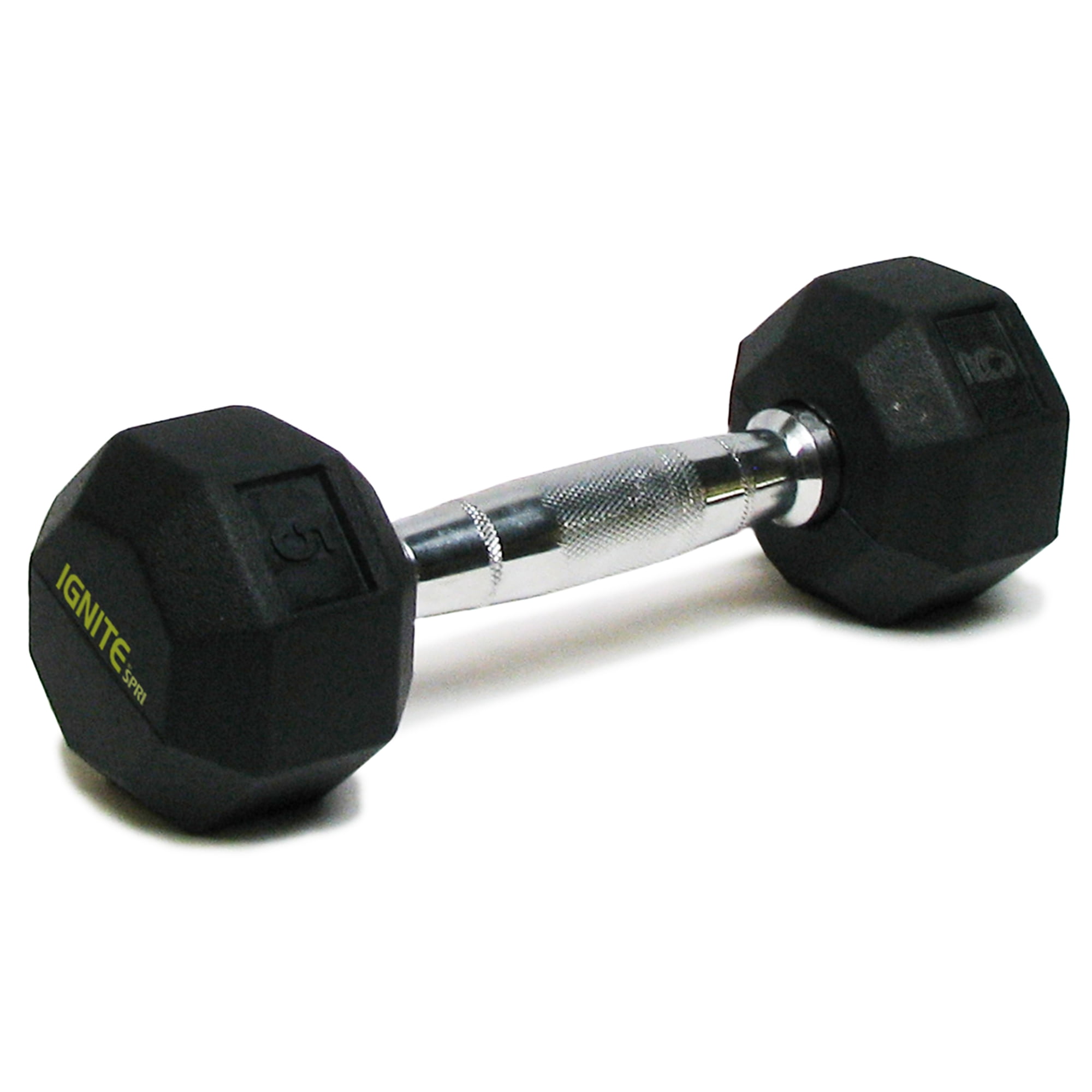 SPRI 5 Lb. Pair Deluxe Rubber Dumbbell 8-Sided