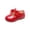 E050-Red, variant on hengsof Girls' Solid Color Bow Tie Outdoor Casual Flat Shoes Children's Soft Sole Fashionable Princess Leather Shoes