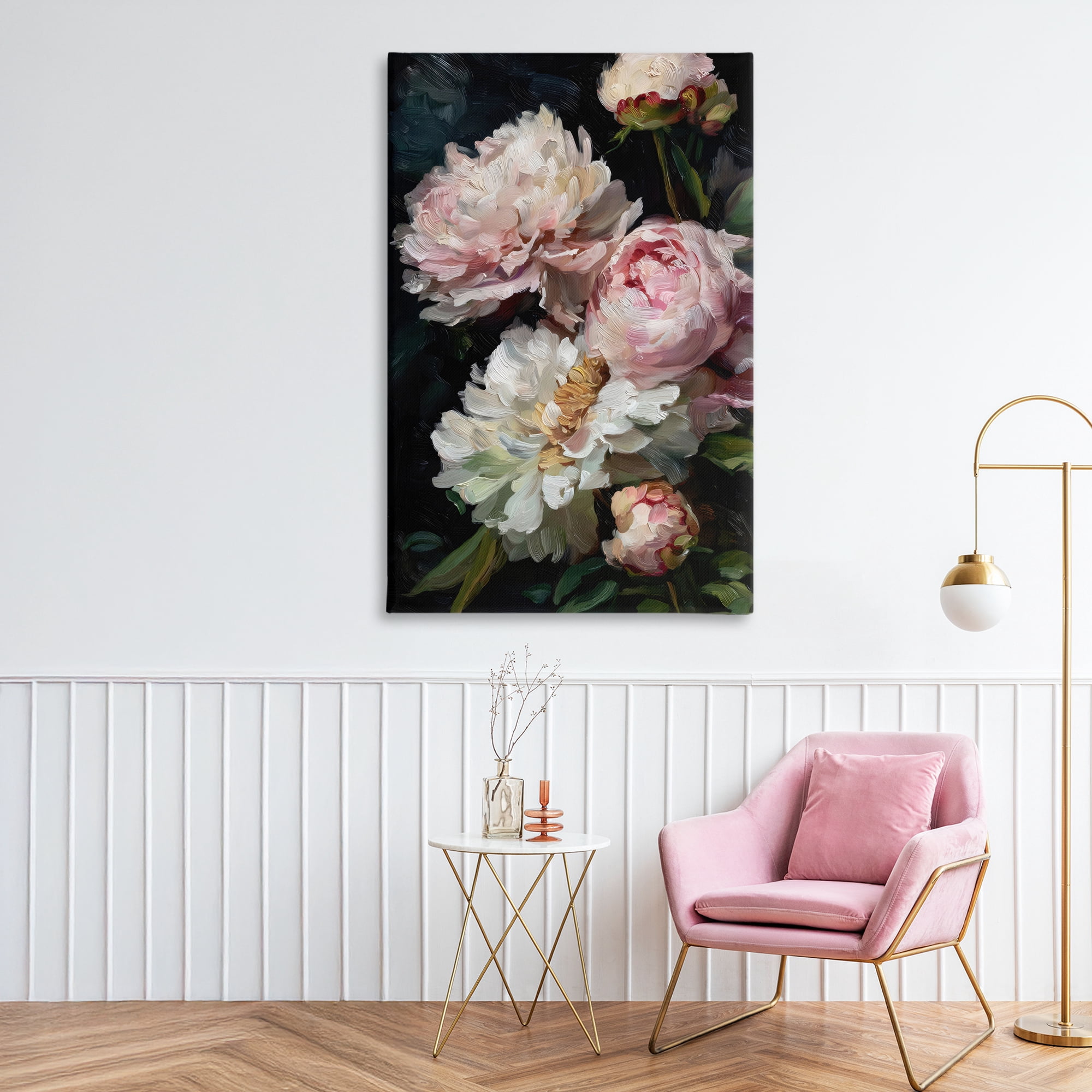 Stupell Industries Soft And Moody Peonies Canvas Wall Art, design by Petal Prints Design