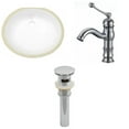 thumbnail image 1 of 19.5-in. W CUPC Oval Bathroom Undermount Sink Set In White - Chrome Hardware - Overflow Drain Incl. AI-13236, 1 of 8