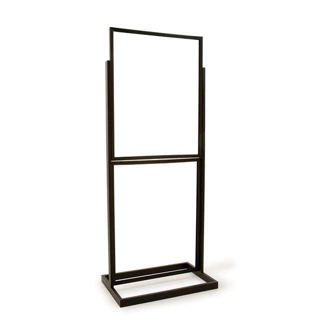 Econoco Triple Bulletin Sign Holder – Metal Floor Standing, 22x28 Inch, Matte Black