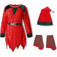 thumbnail image 1 of Ropa de Navidad para niños, disfraces para niñas, tema verde, vestido rojo, guardería, bebé, espectáculo de Papá Noel, 1 of 1