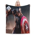 thumbnail image 1 of Manta del Capitán América, suave, acogedora, cálida y ligera, para sofá, cama, silla, camping, viajes, decoración, picnic, 50 x 40 pulgadas, 1 of 5
