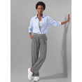 thumbnail image 2 of Rosvigor Womens Yoga Pants Dressy Straight Stretch Pants Lightweight Work Travel Soft Loose Trousers with Pockets, 2 of 9