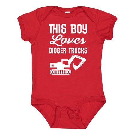 

Inktastic Shovel Truck Boys Construction Digger Boys Baby Bodysuit