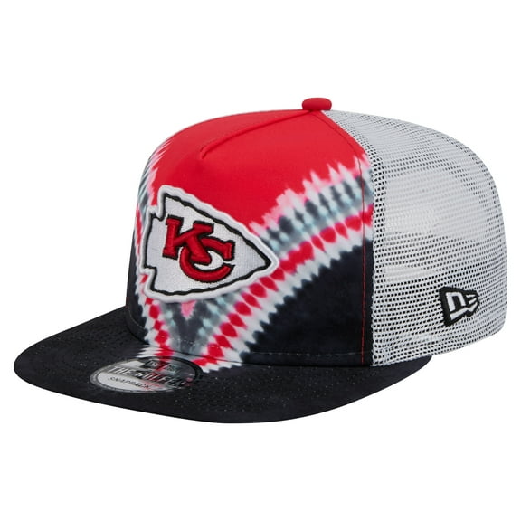 Men's New Era Red/Black Kansas City Chiefs Throwback Dye Golfer Snapback Hat