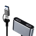 thumbnail image 2 of Adaptador Compatible Con Hdmi Adaptador USB 3.0 tipo C a HD dual compatible con HDMI de 5 Gbps para tableta de teléfono de escritorio, 2 of 8